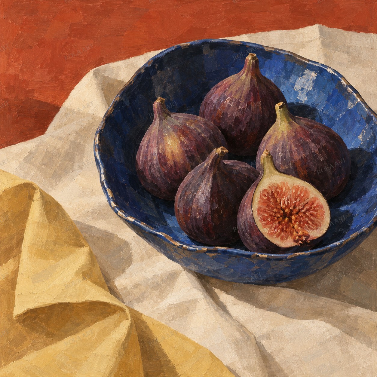 Figs in a Cobalt Bowl — ภาพจำลองแนวคิด